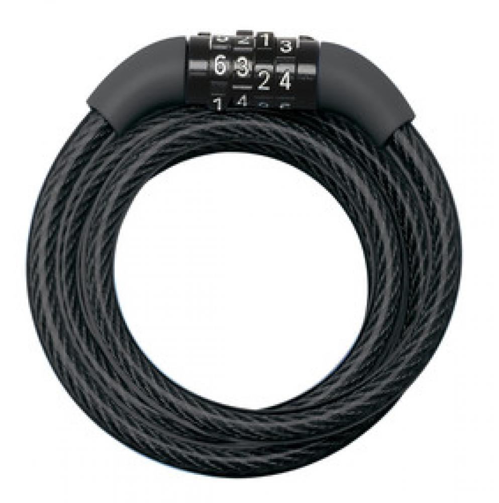 Master Lock Kabelschloss 8143 mit 4-stelligem Zahlencode Kabeldicke 8mm Länge 1200mm Farbe schwarz Gewicht ca.170gr