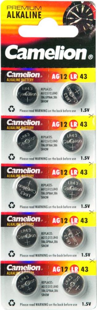 Camelion Knopfzelle AG12 11 weis - leistungsstarke 1,5V Alkaline Batterie im 10er-Blister
