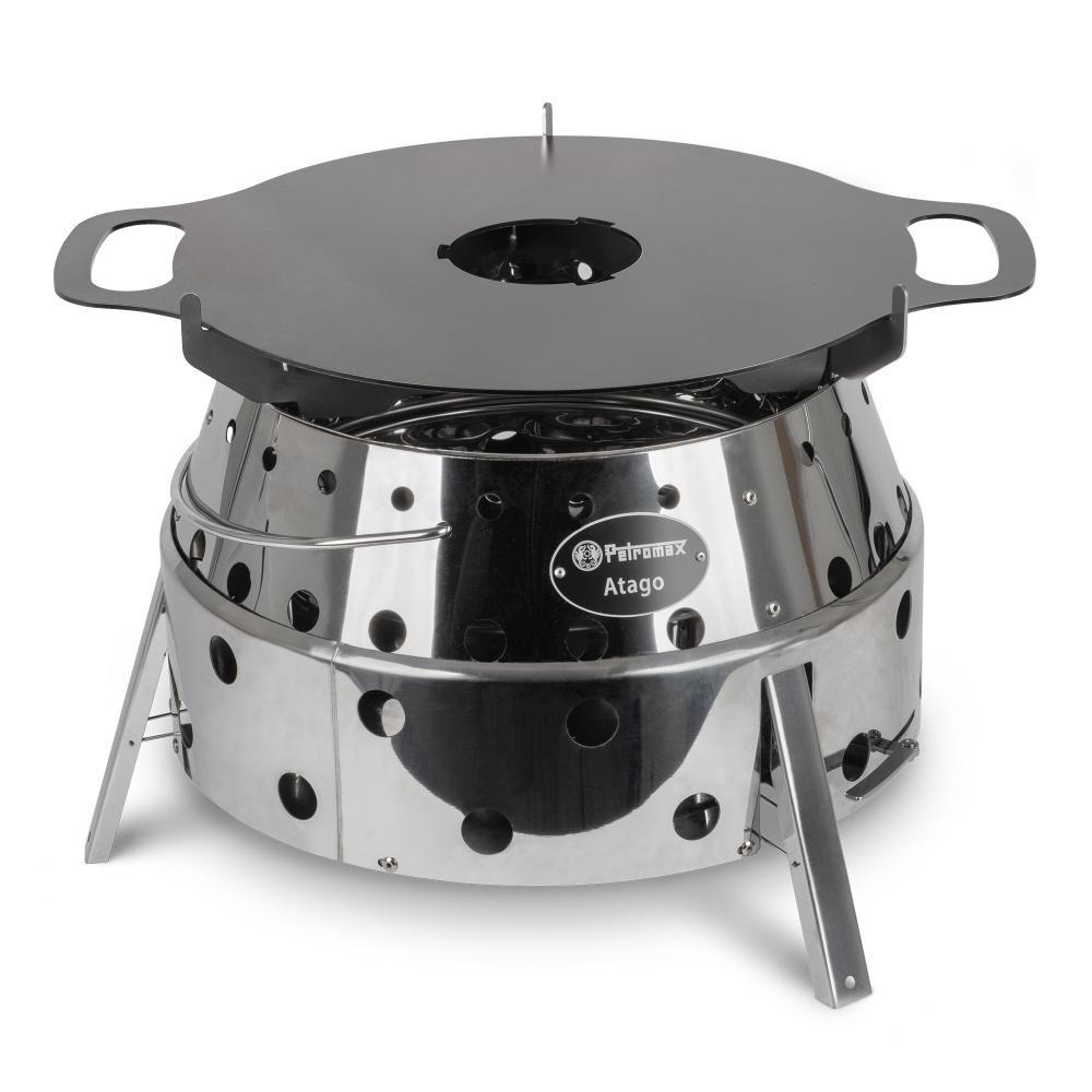 Petromax Atago Grillplatte  3 mm Stahl-Plancha, passgenau, verschiedene Temperaturzonen, natürlicher Antihafteffekt durch Patina