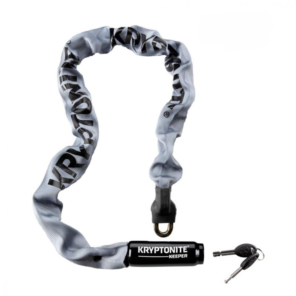 Kryptonite Keeper 785 I.C. Kettenschloss, 85 cm, 7 mm 3T Manganstahl, wetterfester Nylonüberzug, 2 ergonomische Schlüssel, Bohr- und Picking-resistenter Scheibenzylinder