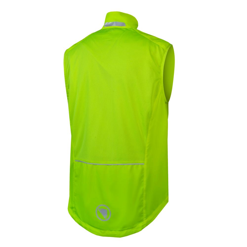 Endura Hummvee Weste XL, Neon-Gelb - winddichte Weste mit Netzrücken, PFC-freier DWR-Imprägnierung, verstellbarem Saum & Reflektoren