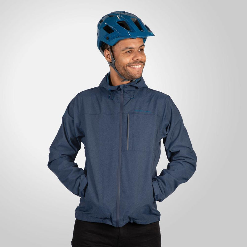 Endura Hummvee wasserdichte Kapuzenjacke ink blue L - robuste Regenjacke für Trail und Alltag, wasserdicht, atmungsaktiv, vielseitig und komfortabel