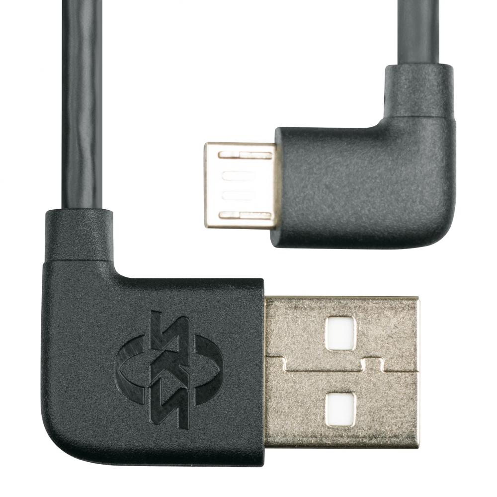 SKS COMPIT Micro-USB-Kabel für Android-Smartphones, 70 mm, abgewinkelte Stecker, ideal für COMPIT +COM/UNIT Powerbank, ermöglicht Laden während der Fahrt