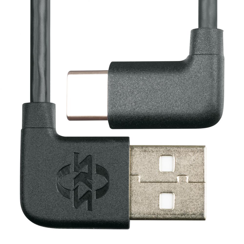 SKS COMPIT USB-C Kabel für +COM/UNIT Powerbank, kurzes Ladekabel mit Winkelstecker, kompatibel mit Android und Apple Smartphones, ermöglicht Aufladen während der Fahrt