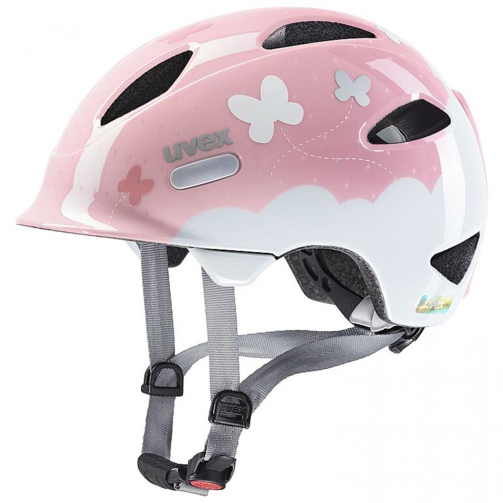 uvex oyo style - Kinder-Fahrradhelm (45-50 cm) - Inmould-Technologie - IAS-System - xTRA Shield - KID PROtect Pad - Belüftung - LED-kompatibel - butterfly pink