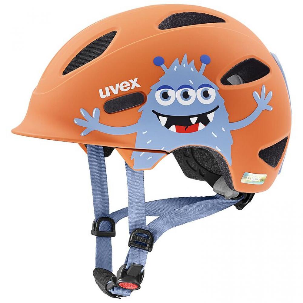 uvex OYO Style Kinder-Fahrradhelm Monster Papaya matt 50-54 cm - In-Mold, xTRA Shield, KID PROtect, 10 Belüftungen, IAS-System