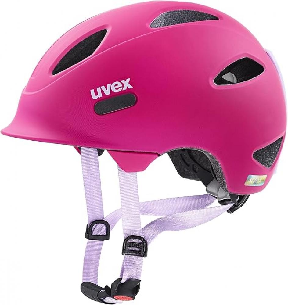 uvex oyo Kinder-Fahrradhelm, In-Mold-Konstruktion, verstellbares IAS-System, Schläfenschutz, KID PROtect Pad, 10 Belüftungsöffnungen, LED-erweiterbar, berry/purple matt, 45-50 cm