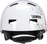 Uvex Kid 3 - Kinder Fahrradhelm Dirtbike White Flower Black 51-55 cm - Robuster Hartschalenhelm mit optimaler Belüftung, verstellbarem IAS-System und hoher Sicherheit für junge Radfahrer