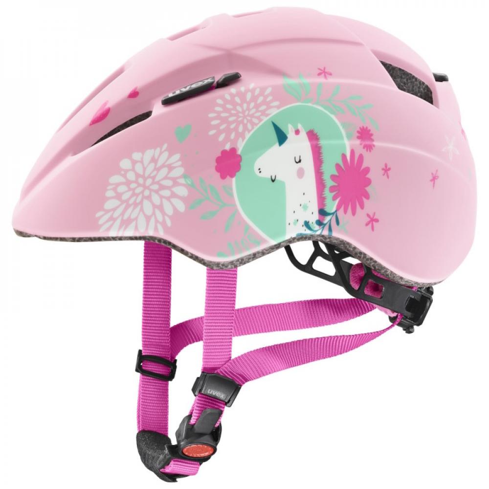 uvex Kid 2 cc - Kinderhelm mit Inmould-Technologie, IAS-Größenanpassung, optionalem LED-Licht, pink unicorn matt, 46-52 cm