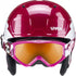Uvex heyya set - Skihelm mit Skibrille für Kinder - verstellbare Passform - Kontrastverstärkung - Farbe berry - white sloth - Größe 46-50 cm