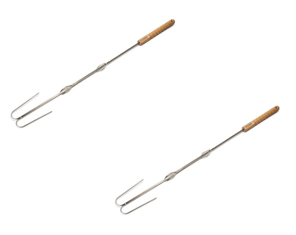 Petromax Lagerfeuer-Spieß LS2  Robuste Edelstahl-Gabel, gebogen, 2er-Set für Stockbrot & Grillgut, hitzebeständig & langlebig, ideal für Camping & BBQ