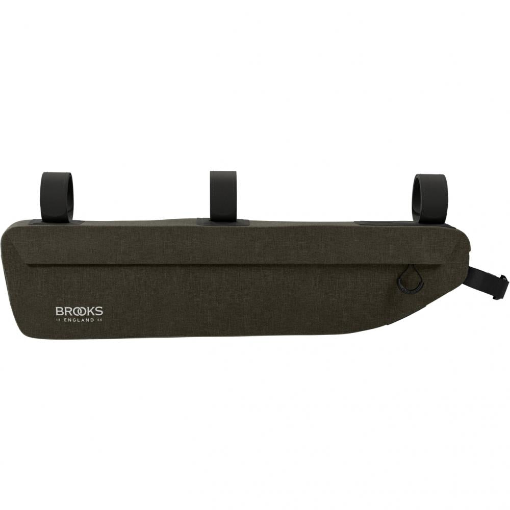 BROOKS Scape Frame Bag Large Mud Green - wasserdichte Rahmentasche 3,5 Liter aus 600D Polyester mit Hypalon-Details - 200 g leicht, 500x60x120 mm
