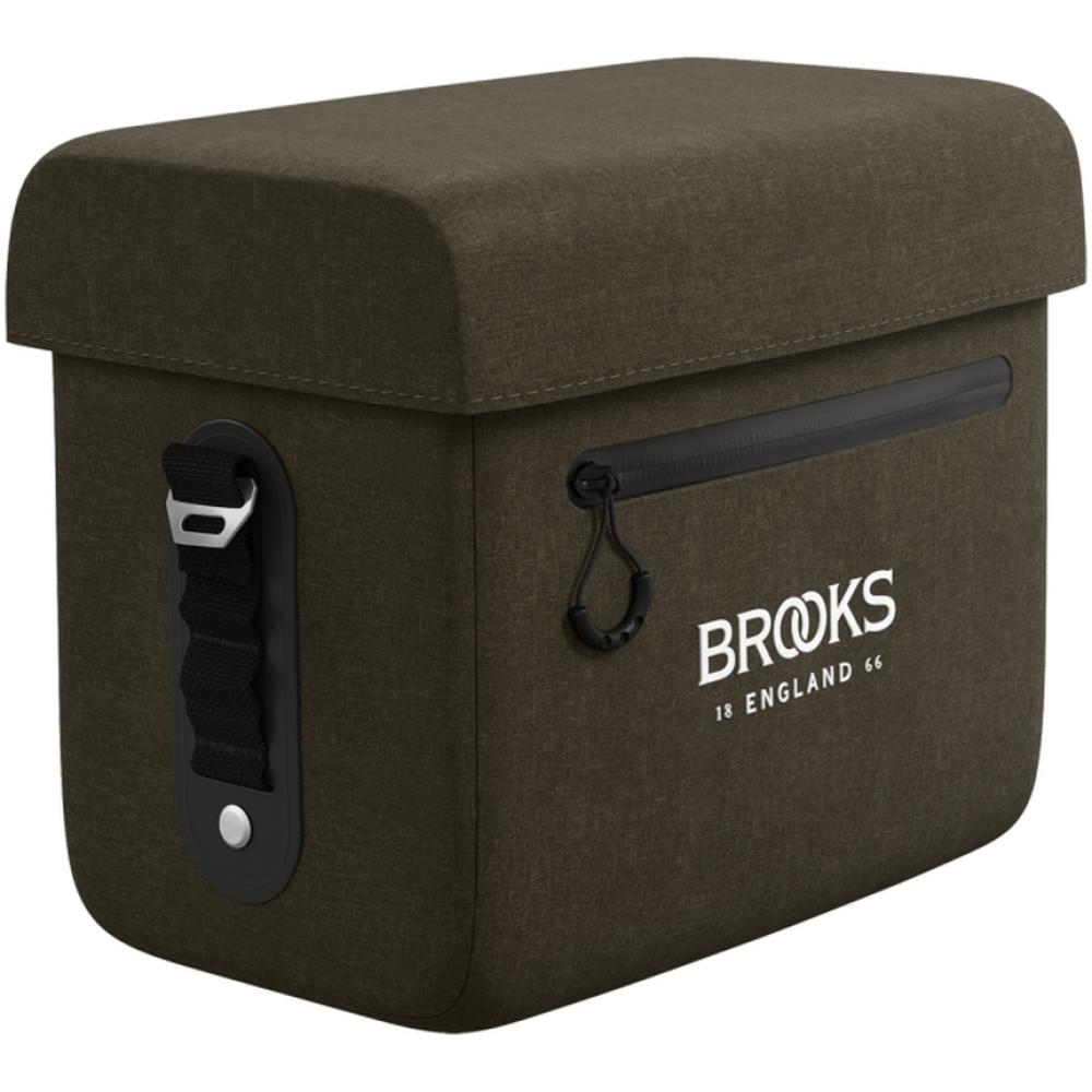 BROOKS Scape Handlebar Case Mud Green - wasserdichte Lenkertasche 8 Liter aus 600D Polyester mit Hypalon-Details - 650 g leicht, 260x170x225 mm