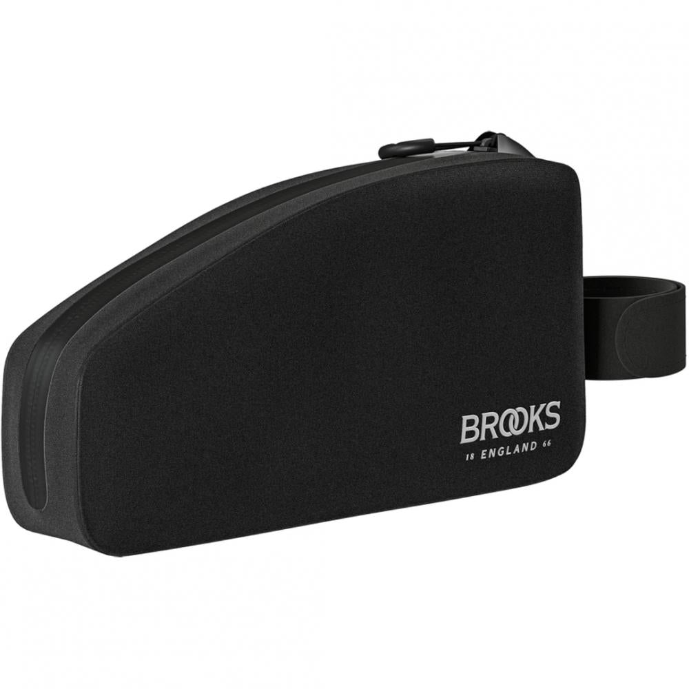 BROOKS Scape Top Tube Bag Black - wasserdichte Oberrohrtasche 0,9 Liter aus 600D Polyester mit Hypalon-Details - 100 g leicht, 210x40x110 mm