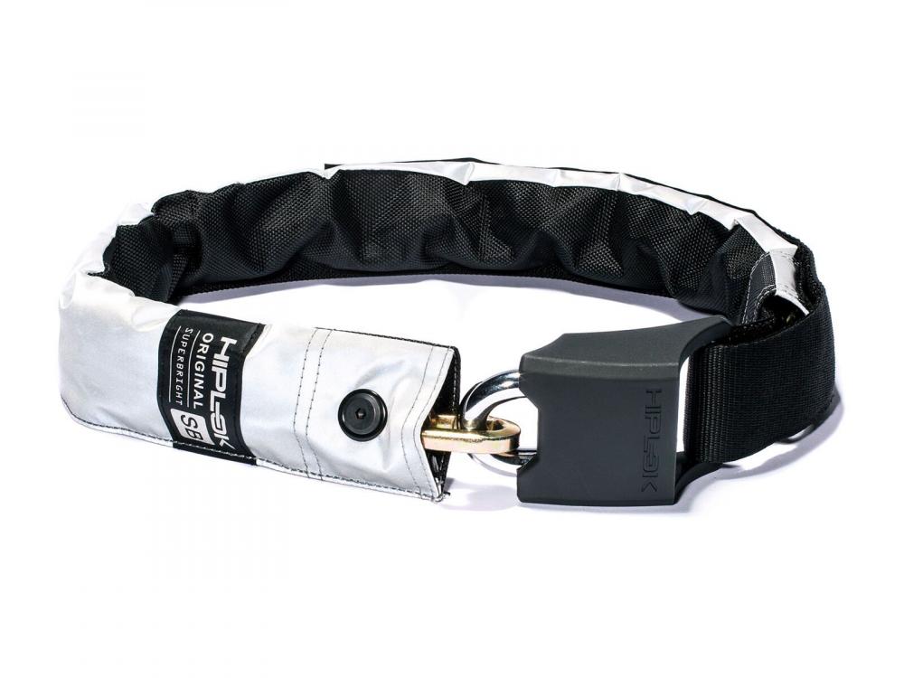 Hiplok ORIGINAL Kettenschloss Superbright 85cm, tragbar am Körper, 8mm Stahlkette, reflektierend, inkl. 3 Schlüssel, hohe Sicherheit