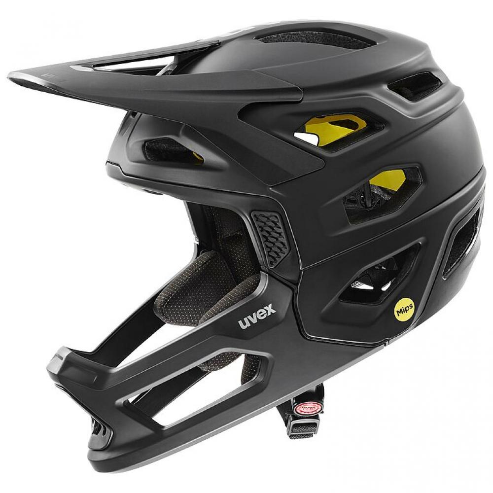 Uvex Revolt MIPS MTB-Helm all black matt 52-57cm - MIPS, abnehmbarer Kinnbügel, 16 Belüftungen, IAS-System