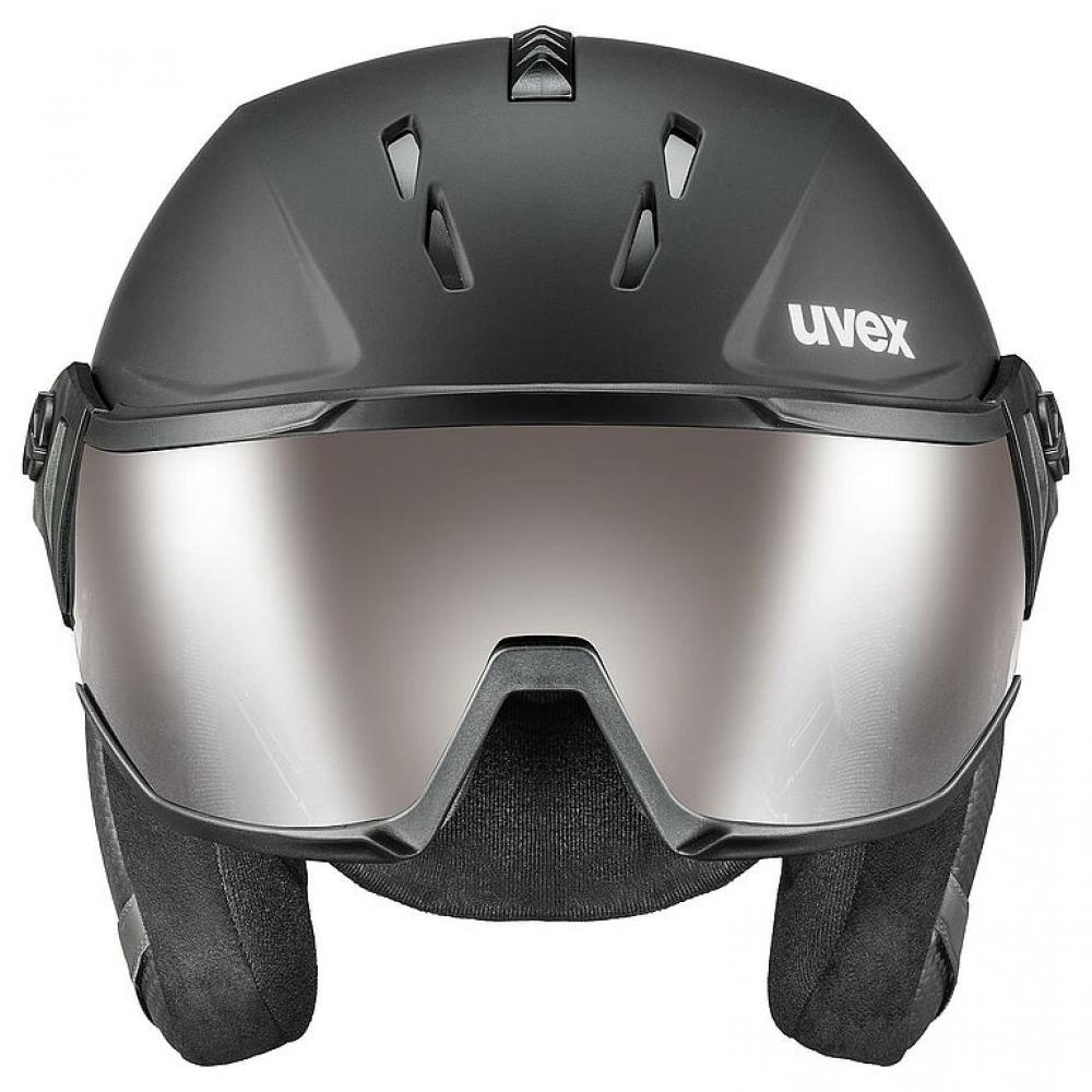 Uvex Instinct Visor Pro V Skihelm  Unisex-Helm für Erwachsene mit selbsttönendem Variomatic Visier, optimaler Schutz, Belüftungssystem, Black Matt 59-61 cm