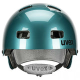 Uvex Kid 3 Kinder-Fahrradhelm teal-silver 51-55 cm - robuster Hartschalenhelm mit EPS-Innenschale, IAS-Größenanpassung, Monomatic-Verschluss und 10 Belüftungsöffnungen