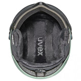 UVEX Wanted Visor - robuster Skihelm mit integriertem Visier - optimaler Schutz für Damen und Herren - effiziente Belüftung - Oxid Green matt - Größe 58-61 cm