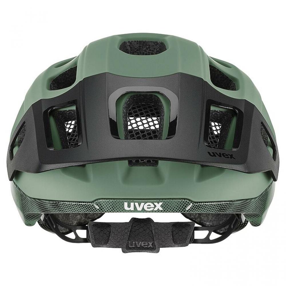 uvex react MIPS MTB Helm moss green-black matt 52-56cm mit MIPS Sicherheitssystem, IAS 3.0 Größenanpassung, stoßfester PC-EPS Schale, EN 1078 zertifiziert