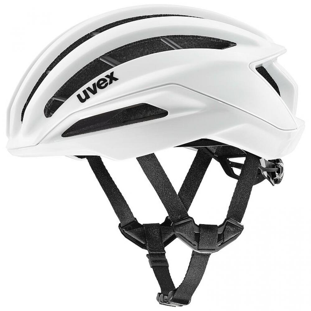uvex surge Rennradhelm white matt, 53-56cm, ultraleichtes Pro-Modell, Aero-Cover-optional, Top-Belüftung, Brillengarage, Multi-Inmould-Technologie