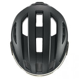 Uvex Stride Visor Fahrradhelm black matt 53-56 cm mit litemirror silver Visier, LED-Licht & Z-Lok-Halterung