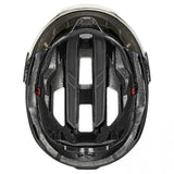 Uvex Stride Visor Fahrradhelm black matt 53-56 cm mit litemirror silver Visier, LED-Licht & Z-Lok-Halterung
