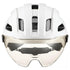 Uvex Stride Visor Fahrradhelm white matt 53-56&#8239;cm - Visier ltm. silver, Cat.1, LED, Hiplok, OTG, UV-Schutz