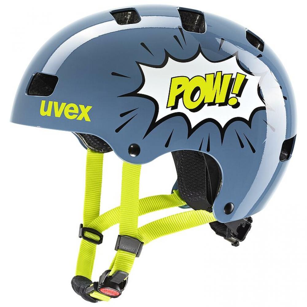 Uvex kid 3 Kinderfahrradhelm stone blue pow 51-55cm  robuster Hartschalenhelm mit IAS-Größenanpassung, Monomatic-Verschluss und 10 Belüftungsöffnungen für optimalen Schutz und Komfort