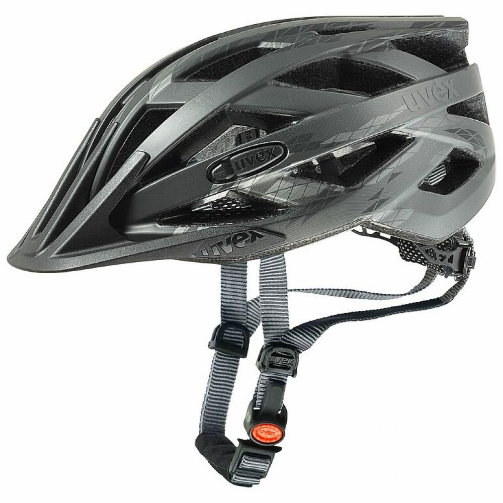 Uvex i-vo cc Fahrradhelm Black-Smoke matt 56-60 cm - leichter Allrounder mit 24 Belüftungsöffnungen, 3D IAS 3.0, Plug-in LED-kompatibel