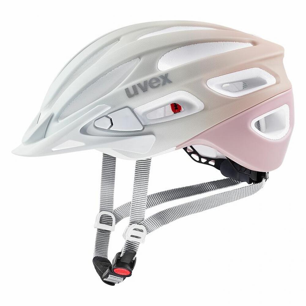 Uvex True CC Damen-Fahrradhelm Sand-Dust Rose matt 55-58 cm - Double Inmould, 3D IAS 3.0, Ponytail-Cut, LED-ready, 17 Belüftungen