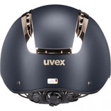 UVEX Suxxeed Chrome Reithelm 54-55cm, navy mat-coral: Eleganter Hartschalenhelm mit glänzendem Chromrahmen, effektiver Belüftung und 3D IAS Größenanpassung für optimalen Komfort