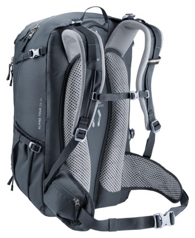 Deuter Alpine Tour 28 SL Rucksack 28 Liter black - Damen-Tourenrucksack mit Airstripes Rücken, Trinksystemvorbereitung, praktische Fächeraufteilung