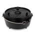 Petromax Feuertopf ft6 Dutch Oven 5,5 l Gusseisen, Deckel als Pfanne nutzbar, Thermometerdurchführung, für 48 Personen, ideal für Lagerfeuer & Grill