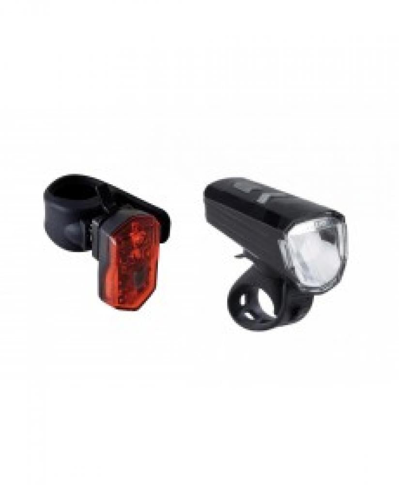 Büchel Lichtset Arosa u. Micro Light schwarz max. 40 Lux LED-Akku StVZO