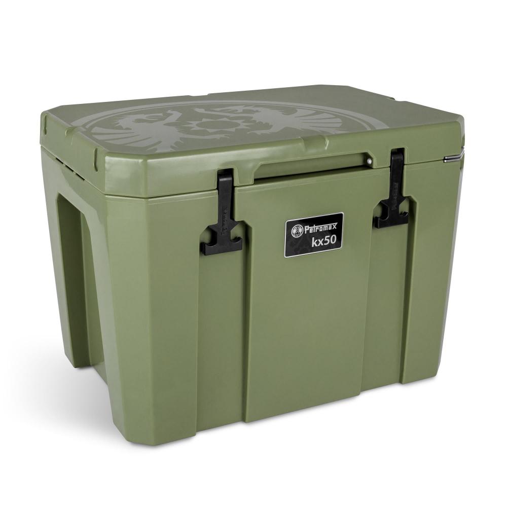 Petromax Passiv-Kühlbox kx50 Oliv 50 l  hält Eis bis zu 12 Tage gekühlt, robustes Design, ideal für Camping und Outdoor-Abenteuer