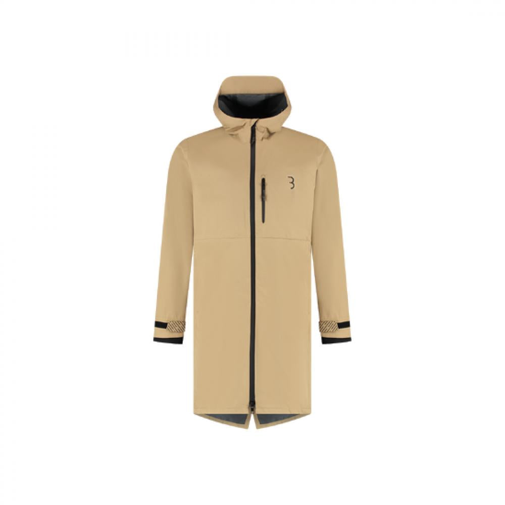 BBB Regenjacke Rainshield Parka M kamel - wasserdicht, winddicht, atmungsaktiv, verstellbare Kapuze, reflektierende Details, leichtes Packmaß