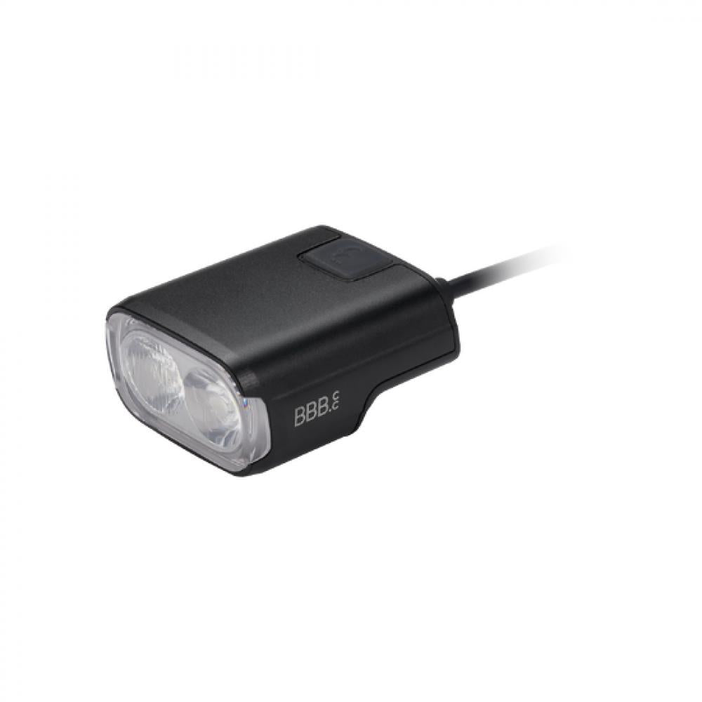 BBB BLS-242E E-Strike Pro 2000 Frontlicht schwarz - leistungsstarke E-Bike-Lampe mit 2000 Lumen, 612V/620W Anschluss, 3 Leuchtmodi, kabelgebundener Fernbedienung, USB-C-Stromausgang