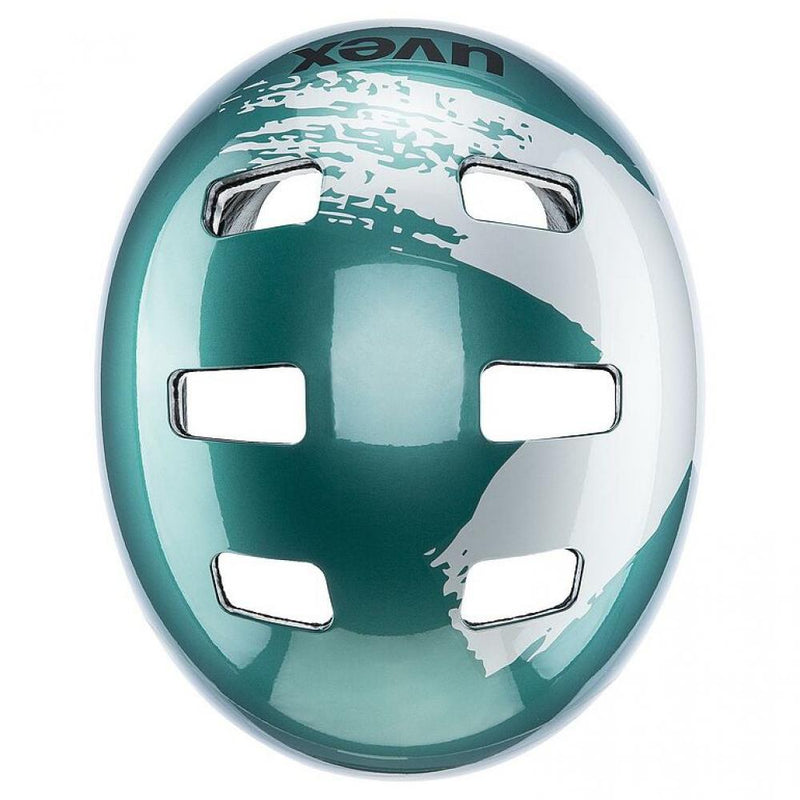 Uvex Kid 3 Kinder-Fahrradhelm teal-silver 51-55 cm - robuster Hartschalenhelm mit EPS-Innenschale, IAS-Größenanpassung, Monomatic-Verschluss und 10 Belüftungsöffnungen
