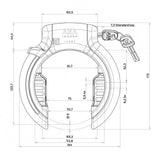 Axa Rahmenschloss Imenso Large schwarz Öffnung 75mm Schlüssel abziehbar
