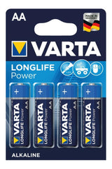 Varta Longlife Power Mignon (LR6, AA) Größe AA silber,blau - leistungsstarke Batterien für Geräte mit hohem Verbrauch