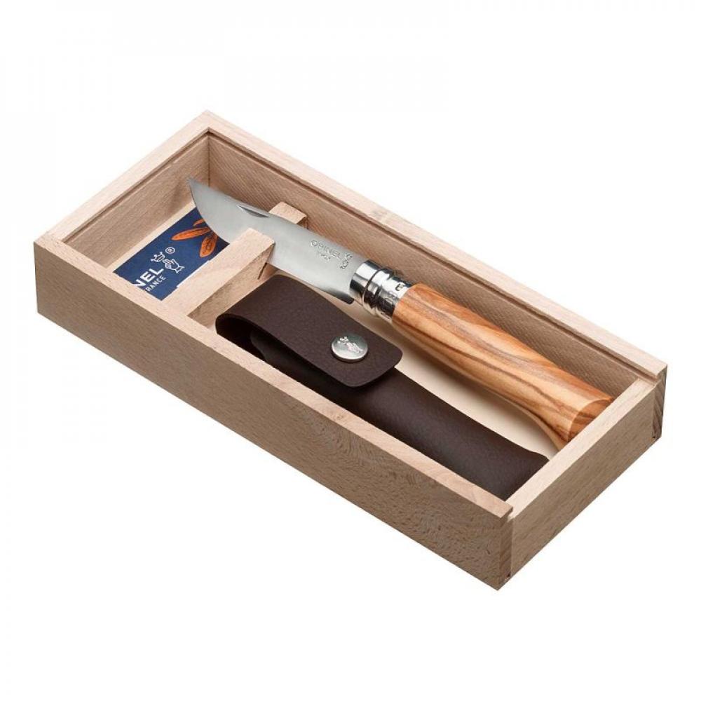 Opinel No. 8 Olive Geschenkbox - Taschenmesser Geschenkset Erwachsene 30