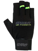 CHIBA Via Ferrata - Klettersteig-Handschuhe XS schwarz, robuster Grip & Schutz