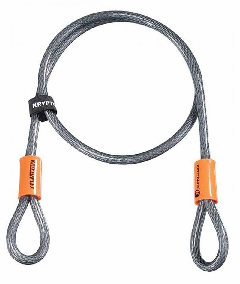 Kryptonite KryptoFlex 410 Endschlaufenkabel 120 cm, 10 mm starkes geflochtenes Stahlkabel, Vinylschutzüberzug, ideal zur Sicherung von Helmen, Sattelstützen und Vorderrädern