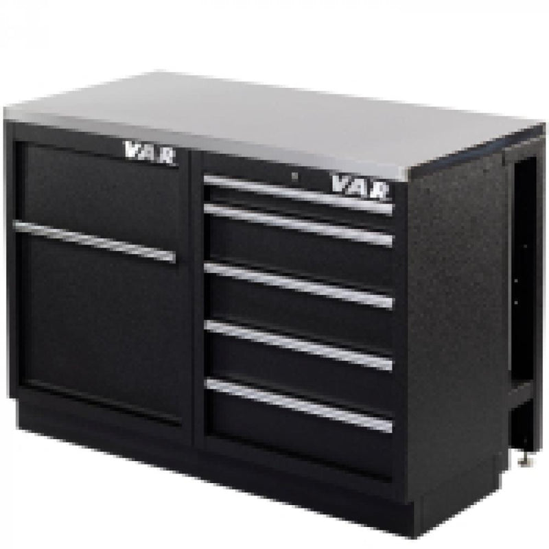 VAR Arbeitsplatte Edelstahl 2er 1360 x 690 - robuste, hygienische Küchenarbeitsfläche