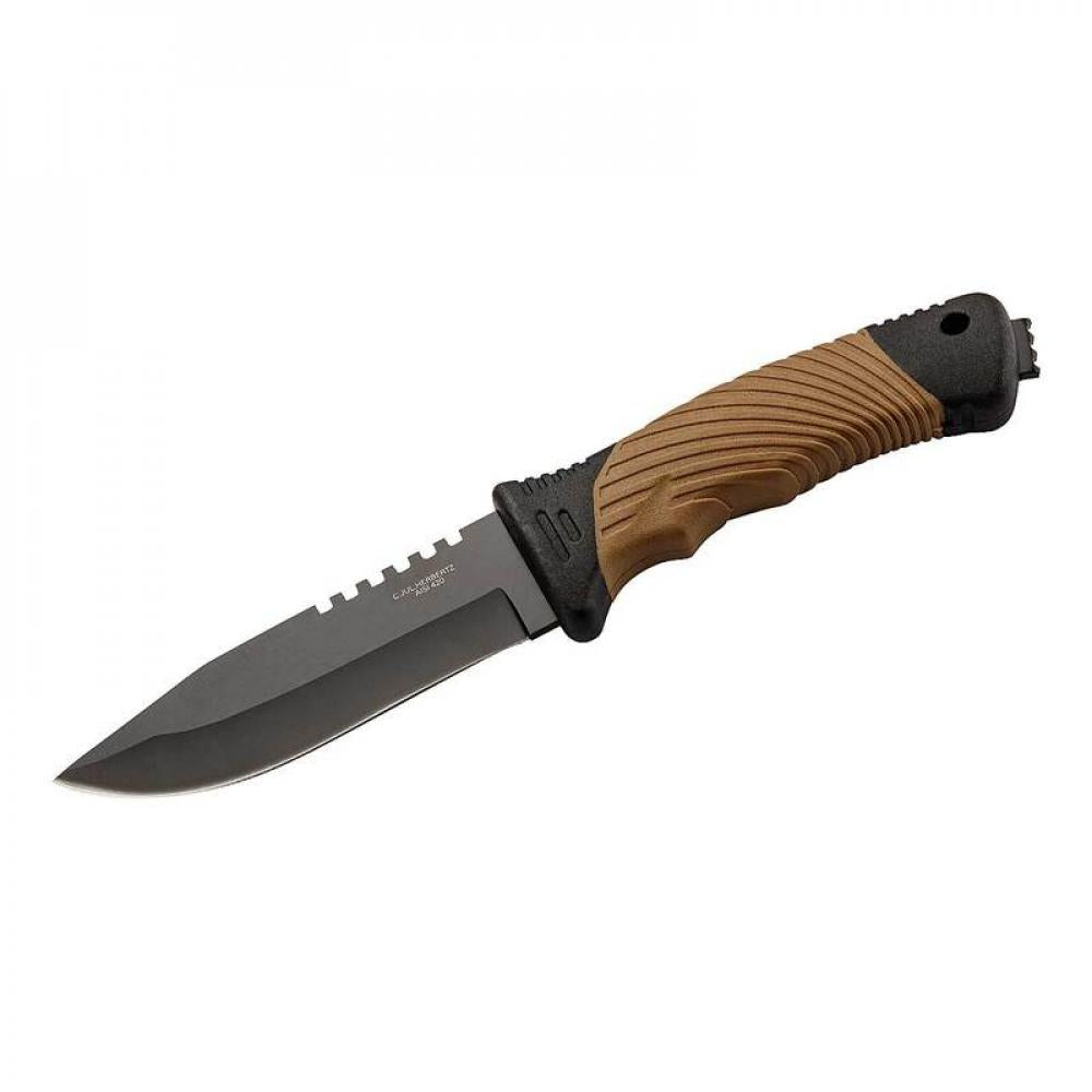 Herbertz Gbrtelmesser, schwarz/braun - Feststehendes Messer Outdoor 157