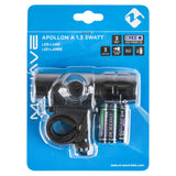 M-Wave Apollon A 1.3 Batterie-Frontlicht 3 W CREE-LED Zoomfunktion Clip-On Halterung inklusive AAA-Batterien