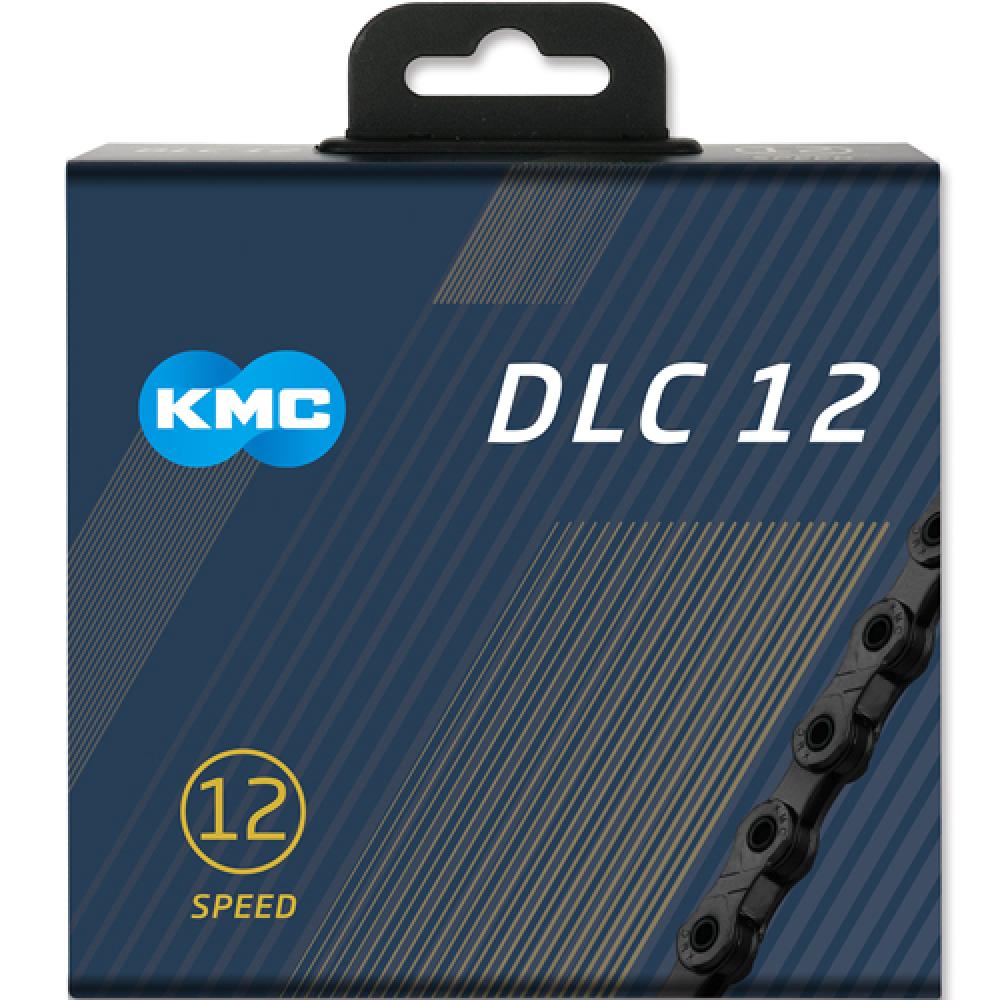 KMC Kette DLC 12 schwarz für 12fach 126Glieder Diamant Beschichtung NICHT laufrichtungsgebunden Gewicht 260 g Inkl. Missing Link
