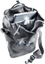 Deuter Valbona 20+5 Fahrradtasche 25 Liter Graphite - wasserdicht mit Roll-Top und Regenhülle
