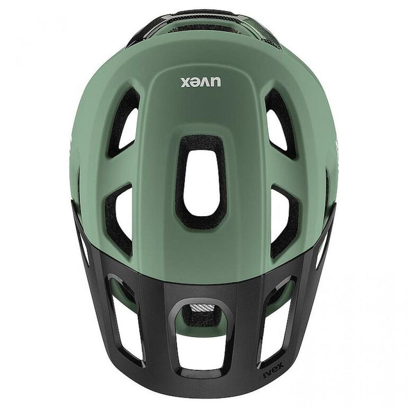 uvex react MIPS MTB Helm moss green-black matt 52-56cm mit MIPS Sicherheitssystem, IAS 3.0 Größenanpassung, stoßfester PC-EPS Schale, EN 1078 zertifiziert